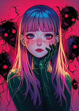 Anime Girl with Dark Entities