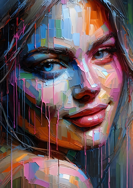 Colorful Pop Art Portrait of a Woman