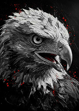 Eagle Portrait in Black and White