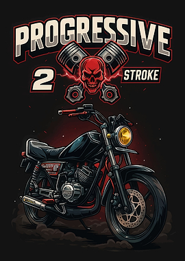 Progressive 2 Stroke Motorcycle Art