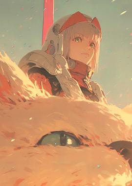 Anime Girl with Cat Companion