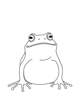 Cute Frog Minimalist Line Art