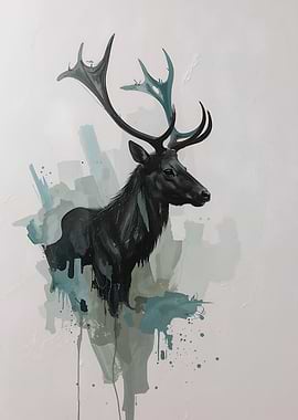 Abstract Deer Painting