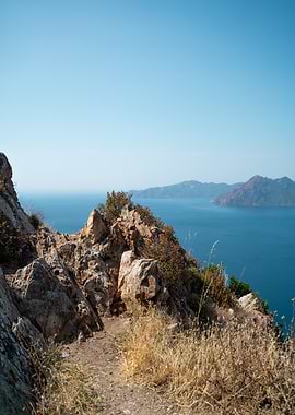 Coastal Mountain View of Corsica