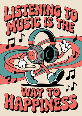 Listening to Music Happiness Poster