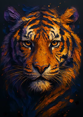 Colorful Tiger Portrait