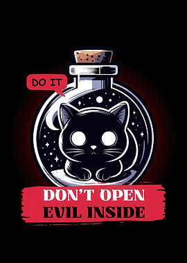 Evil Cat in a Bottle