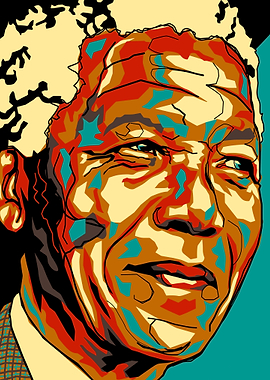 Nelson Mandela Portrait Pop Art