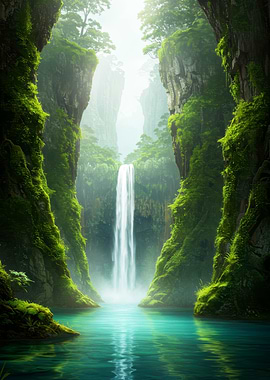 Lush Waterfall Oasis