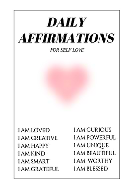 Daily Affirmations for Self Love Poster