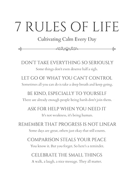 7 Rules of Life Typography Art