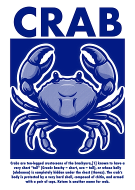 Crab Illustration with Text