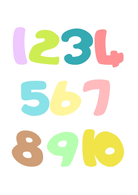 Colorful Numbers One to Ten