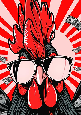 Cool Rooster with Money