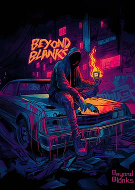 Beyond Blanks: Hooded Figure with Burning Object