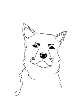 Minimalist Cute Dog Line Art