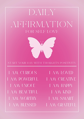 Daily Affirmation for Self Love Poster