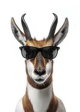 Cool Pronghorn Antelope with Sunglasses