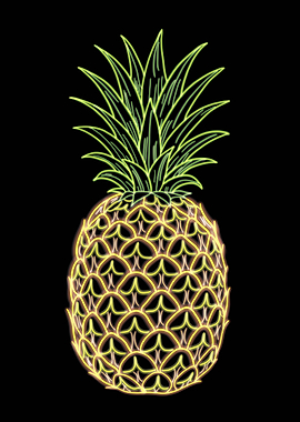 Glow Tropical Neon Pineapple