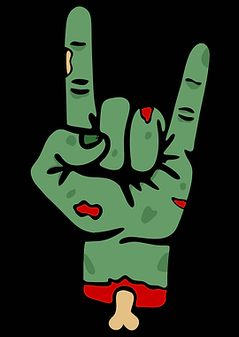 Zombie Hand Rock On Sign