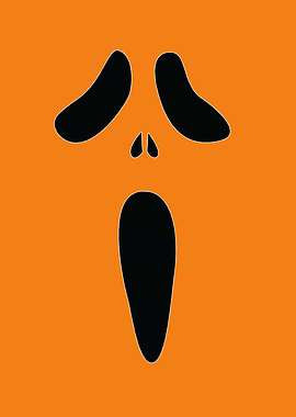 Scream Ghost Face Orange Background