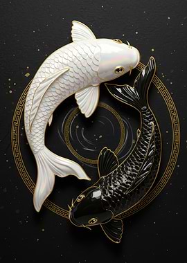 Yin Yang Koi Fish Art