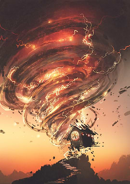 Tornado Devastation with House