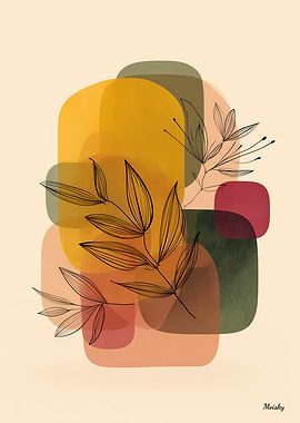 Elegant Botanical Shapes – Minimalist Line Drawing