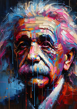 Colorful Albert Einstein Pop Art Portrait Painting