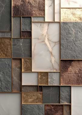 Abstract Stone and Marble Tile Mosaic