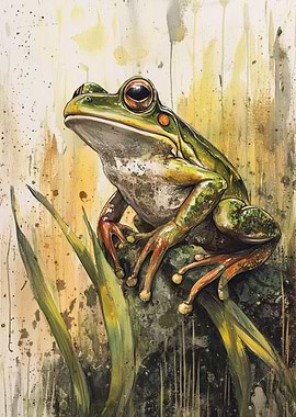 Watercolor Frog Portrait