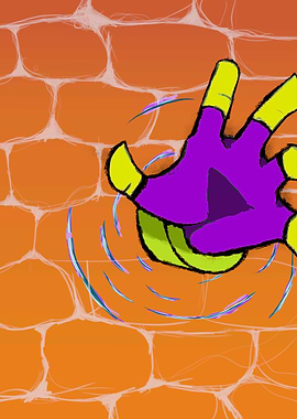 Cartoon Hand on water