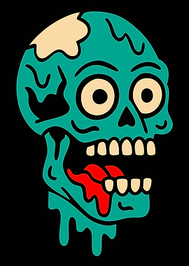 Cartoon Zombie Skull