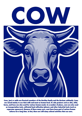 Cow Illustration with Text