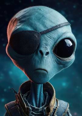 Alien Pirate with Eye Patch