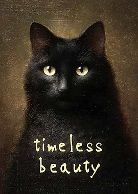Timeless Beauty - Black Cat Portrait