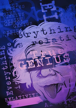 Albert Einstein True Genius Portrait