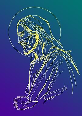 Jesus Christ Line Art Portrait