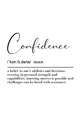 Confidence Definition Modern Wall Art Daily Inspiration & Office Decor