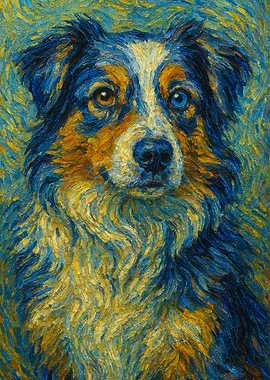 Dog Portrait in Van Gogh Style