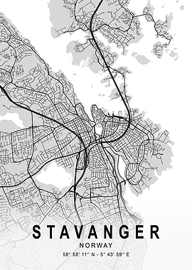 Stavanger Light City Map