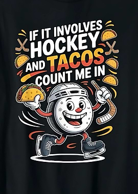 Hockey and Tacos Cartoon Design