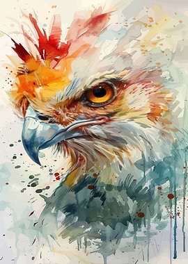 Watercolor Eagle Portrait