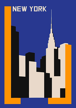 New York Cityscape Minimalist Art