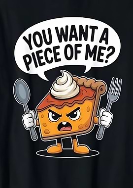 Angry Pie Slice Cartoon Illustration
