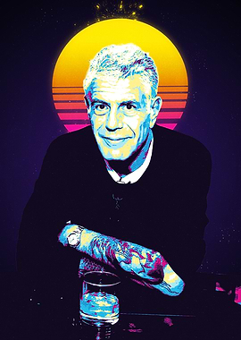 Anthony Bourdain Retro Portrait