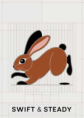 Swift and Steady Rabbit Illustration