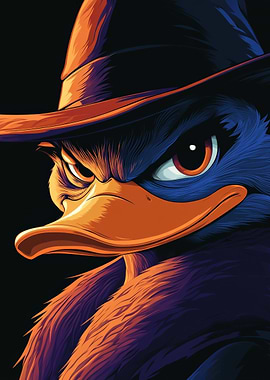 Sinister Duck Cartoon Character Portrait