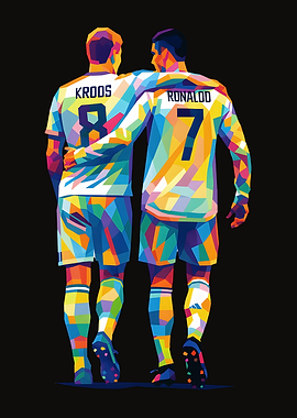 Kroos and Ronaldo Colorful Art