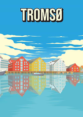 Tromsø Norway Vintage Tromso Travel Poster